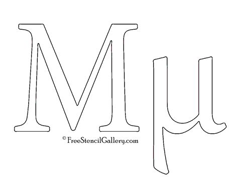 Greek Letter - Mu | Free Stencil Gallery