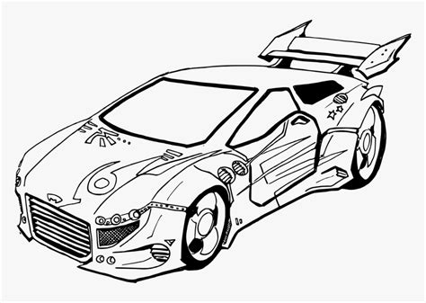 Futuristic Race Car - Race Car Line Drawing, HD Png Download - kindpng