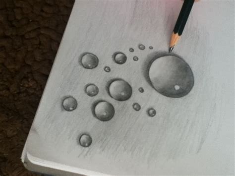 Realistic Water Drop Pencil Drawing