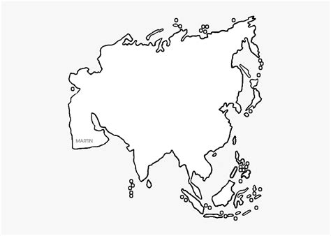 Asia Map - Asia Physical Map Outline, HD Png Download , Transparent Png ...