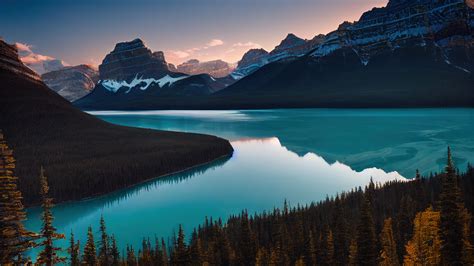 Mountain Lake Forest Nature 4K #1350i Wallpaper PC Desktop