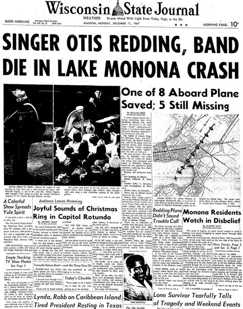 Photos: Anniversary of the tragic plane crash that claimed Otis Redding ...