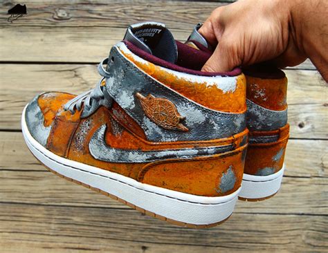 Air Jordan 1 Mid Rust Bucket Custom | SneakerFiles