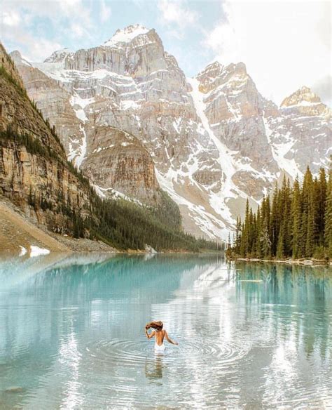 Adventure - Travel on Instagram: “Morning dips in Moraine Lake 🇨🇦 Photo ...