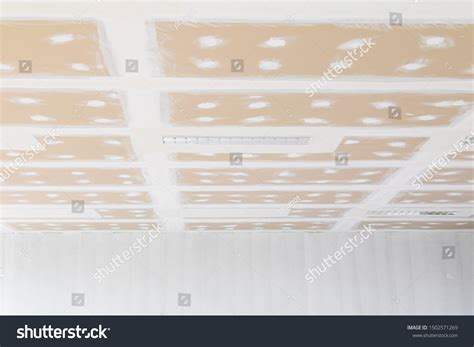 Gypsum Board Ceiling Structure Plaster Mortar Stock Photo 1502571269 ...