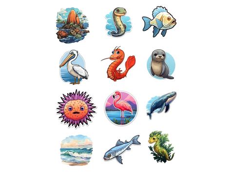 60 Ocean Themed Stickers Kids Stickers Animal Stickers - Etsy