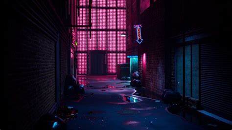 Neon Alleyway, Jake Adams | Futuristic city, Alleyway, Neon aesthetic