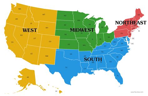 Usa Map With Regions Labeled - Grazia Gilbertina