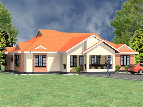 Four bedroom bungalow house plans in Kenya | HPD Consult