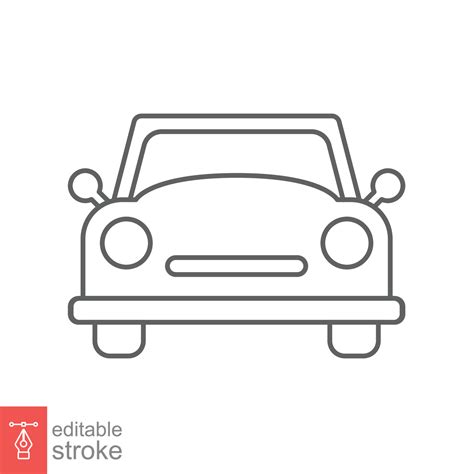 Vintage car front line icon. Simple outline style sign symbol. Auto ...