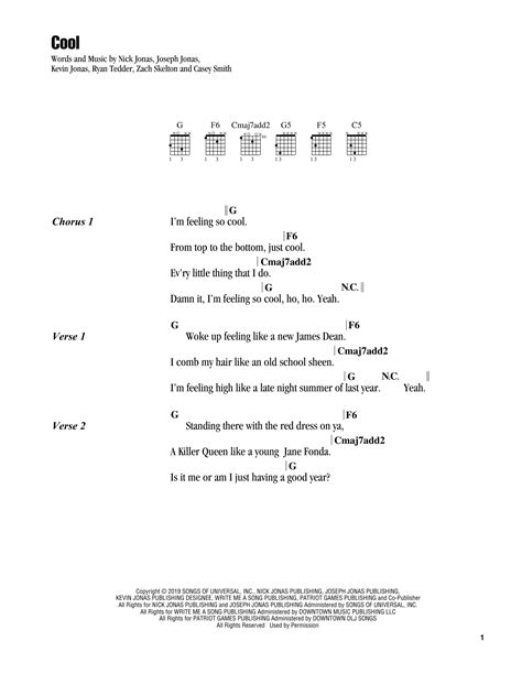 Cool (Guitar Chords/Lyrics) - Print Sheet Music Now