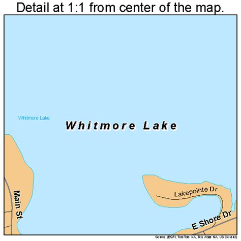 Whitmore Lake Michigan Street Map 2687060