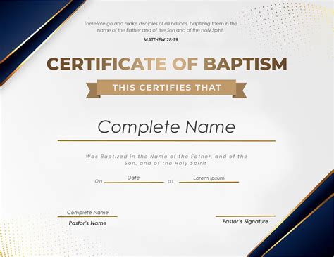 Free Printable Baptism Certificate Free Printable - Certificate Of ...