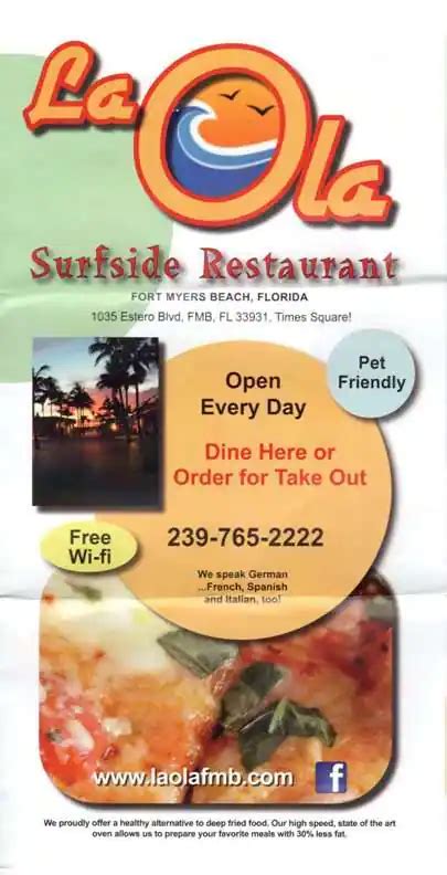 La Ola Surfside Restaurant Menu - Urbanspoon/Zomato