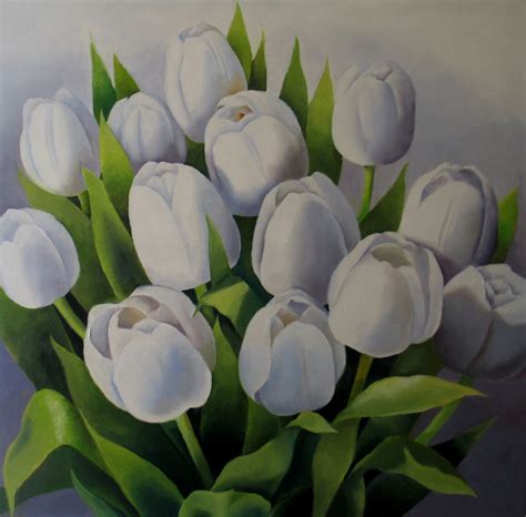 Nel's Everyday Painting: White Tulips - SOLD