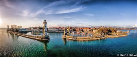 Lindau harbour entrance [Drone], Germany