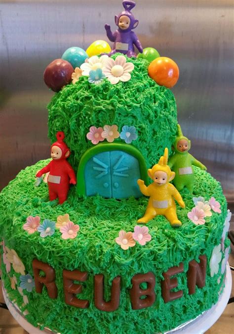 Teletubbies birthday cake I made for my one year old Vintage Birthday ...