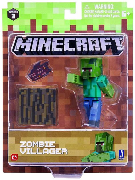 Minecraft Series 3 Zombie Villager Action Figure Set Jazwares - ToyWiz