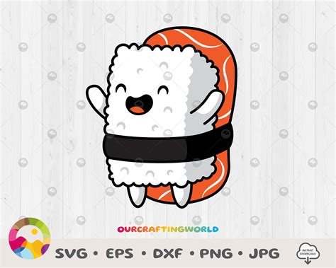 Sushi SVG, Cute Sushi SVG, Cartoon Sushi SVG, Cartoon Sushi Clip Art ...