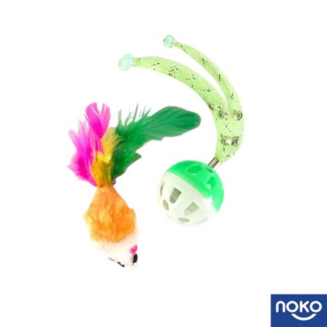 NOKO Pet Toys Feather Mouse and Ball | Lazada