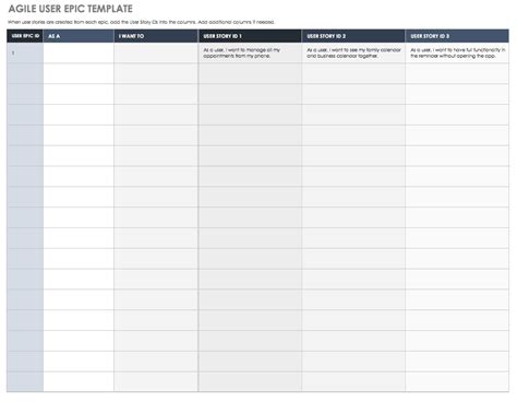 Agile User Story Template Excel