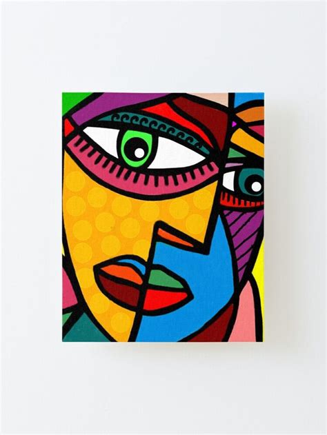 "Funky Abstract Face" Mounted Print for Sale by jantulov | Cubist art ...