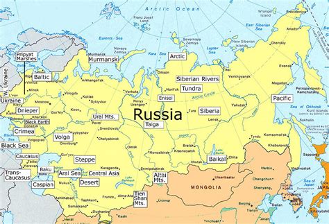 Clickable Map of the Geography of Russia