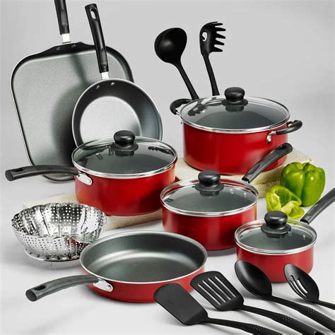 Tramontina Primaware 18 Piece Non-stick Cookware Set, Red - Walmart.com ...