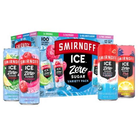 Smirnoff Ice Zero Sugar Flavored Hard Beverage Variety Pack, 12 cans ...