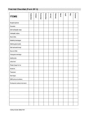 First Aid Kit List Excel - Infoupdate.org