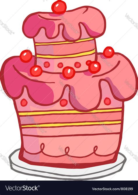 Pink Cake Royalty Free Vector Image - VectorStock