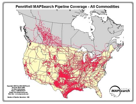 Map of all major gas and oil pipelines across the US and Canada [1017× ...