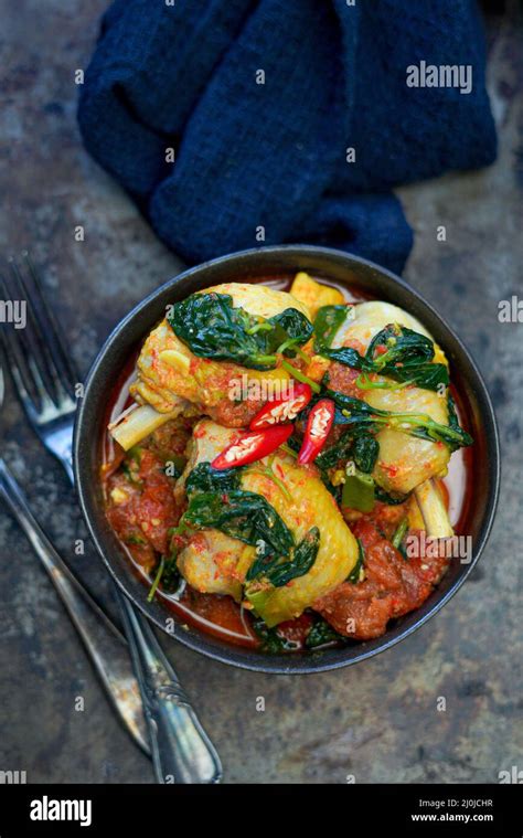 Indonesian Spicy basil chicken Ayam Woku Stock Photo - Alamy