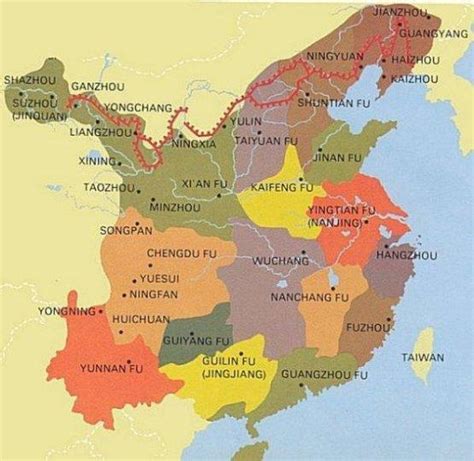 Ming Dynasty Geography - Map of the Chinese Ming Dynasty