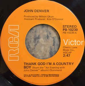 John Denver - Thank God I'm A Country Boy (1975, Hollywood Pressing ...