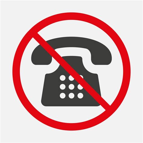 No phone icon isolated on white background. Old telephone vector ban ...