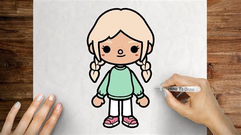 How to draw Toca Boca Girl Character | What to draw when bored - YouTube