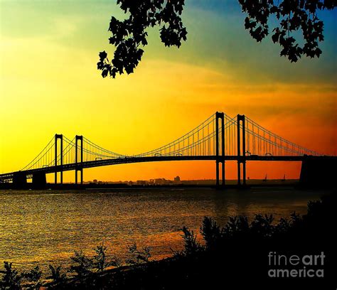 Sunset at the Delaware Memorial Bridge Photograph by Nick Zelinsky Jr ...