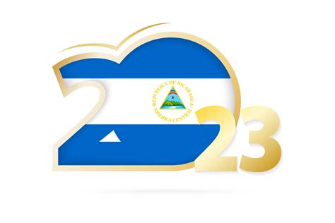 Year 2023 with Nicaragua Flag pattern. 12671967 Vector Art at Vecteezy