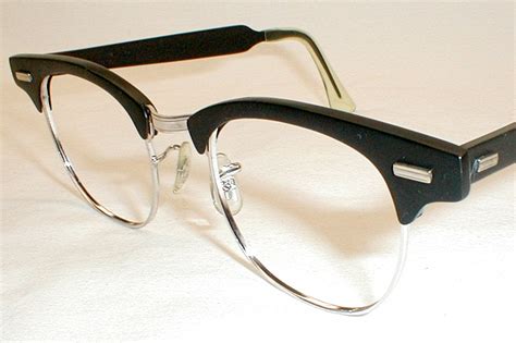 Vintage Mens Eyeglasses Frames Black 50s-60s Tart