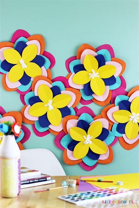 How to Make Giant Colorful Paper Flowers — Live Colorful