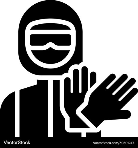 Personal protective equipment solid style icon Vector Image