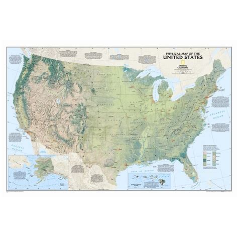 National Geographic Maps United States Physical Wall Map | Wayfair