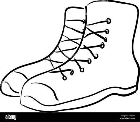 Military Combat Boots Drawing