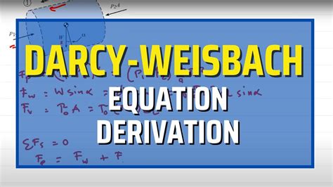 derivation of the Darcy-Weisbach equation | hydraulics | flow in closed ...