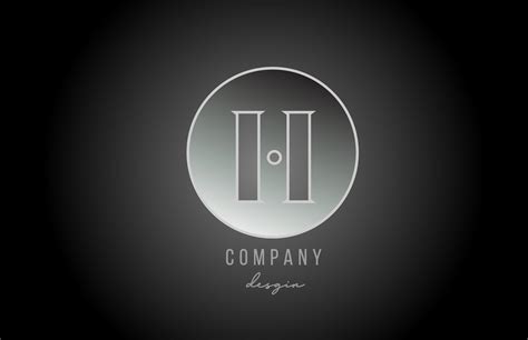 silver grey metal H alphabet letter logo icon design for company and ...