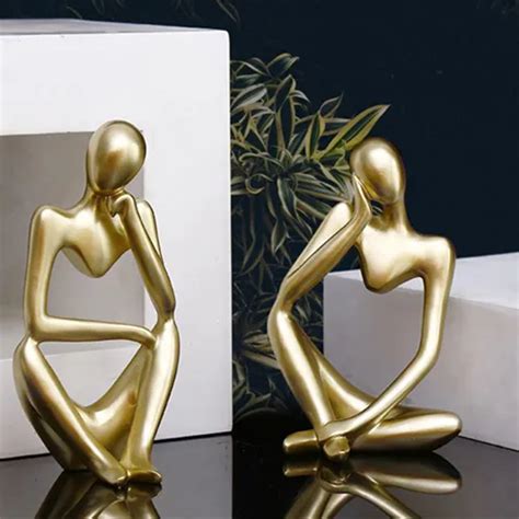 Figurine001-Thinker Statue Abstract Figure Sculpture Small Ornaments ...