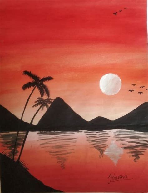 Sunset Beach Landscape Painting - Art Prime - Paintings & Prints ...