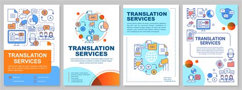 Translation services brochure template layout. Foreign language ...