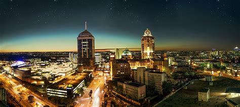 Sandton skyline at night | Johannesburg city, Luxury hotel, Johannesburg